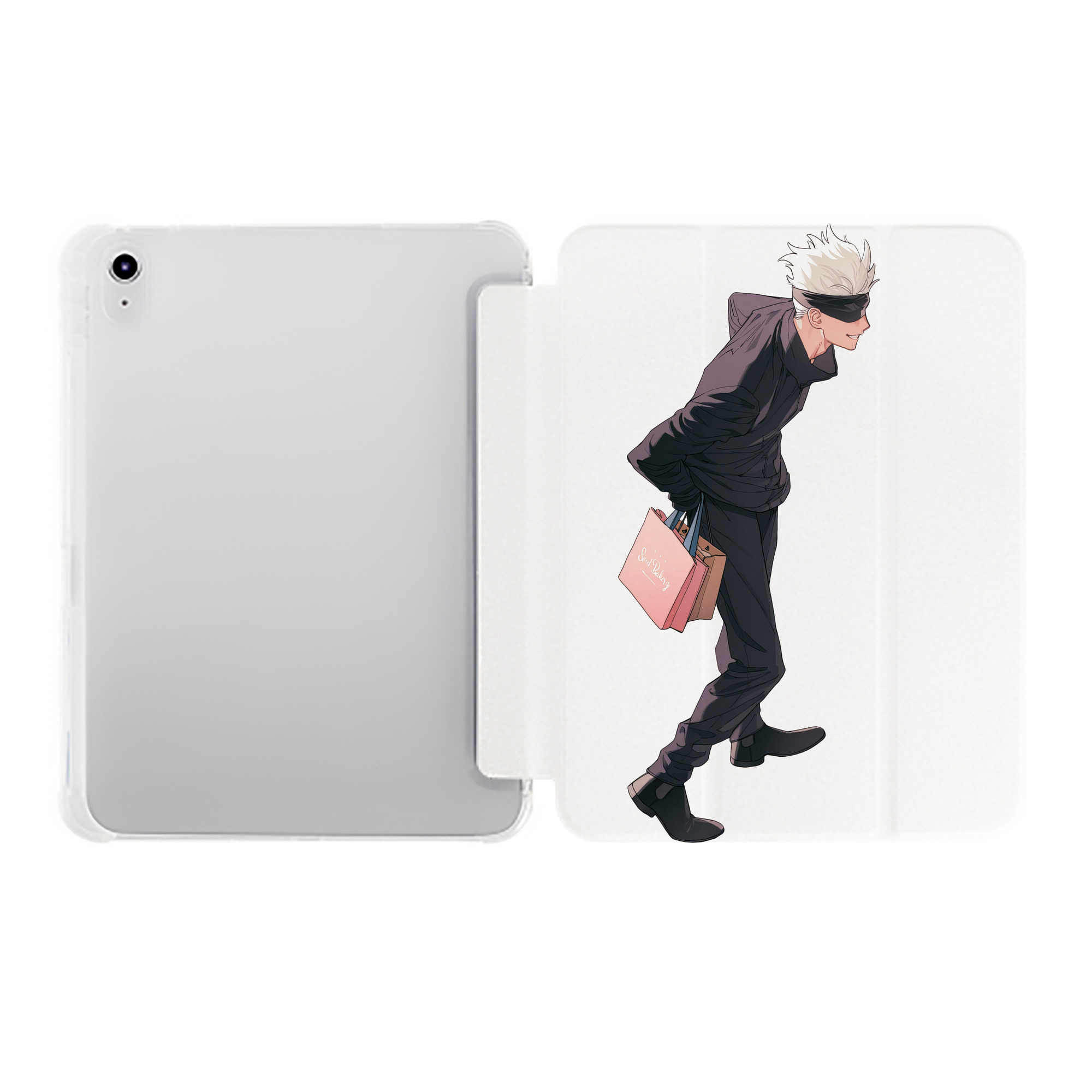 （画像用） 呪術廻戦 Jujutsu Kaisen IPad ケース ペン収納付き 三つ折りスタンド PUレザー×シリコン 対応機種9.5/10.5/10.9インチ